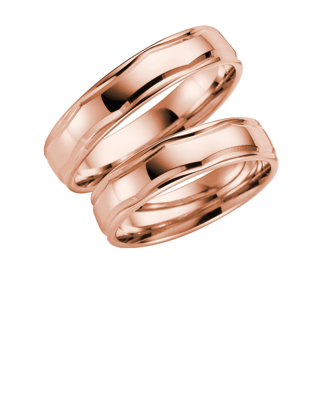14 K rose gouden trouwring Sunflower Heren H65R