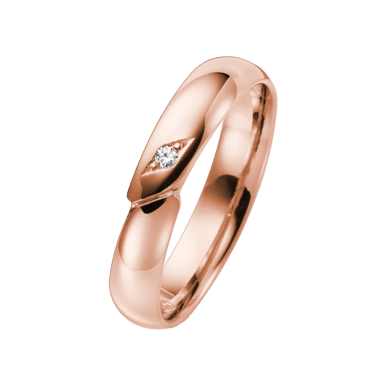 14K rose gouden trouwring diamant Phlox Dames H19R
