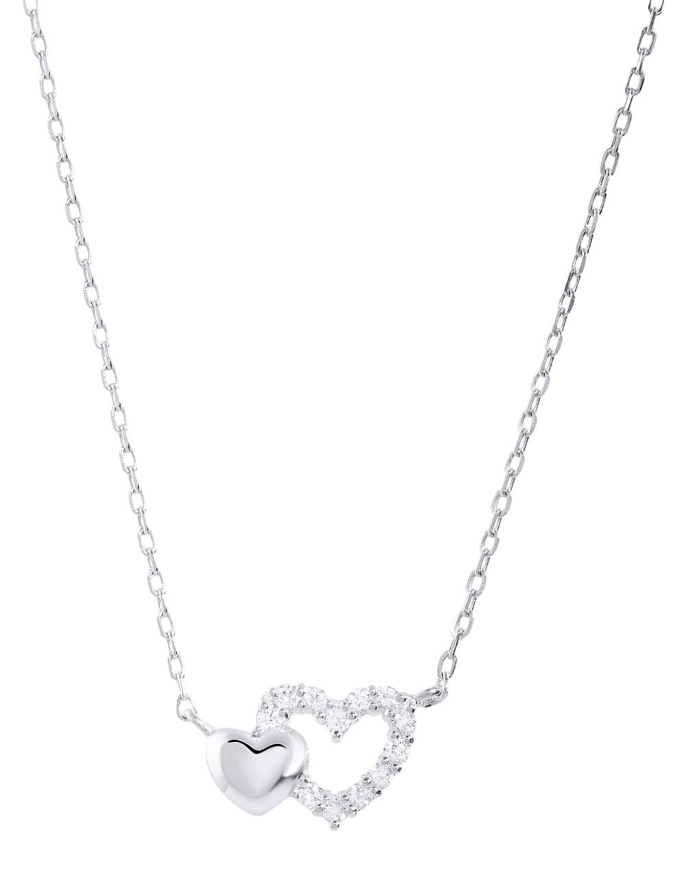 Collier & Charms in 925 Silber Herzchen Zirkonia