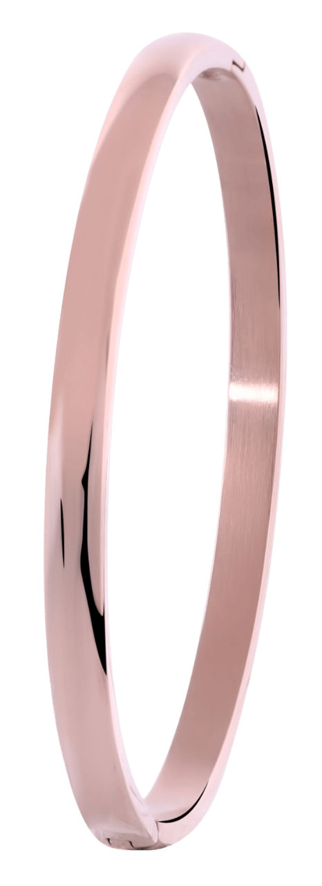 Stainless steel roséplated bangle voor dames
