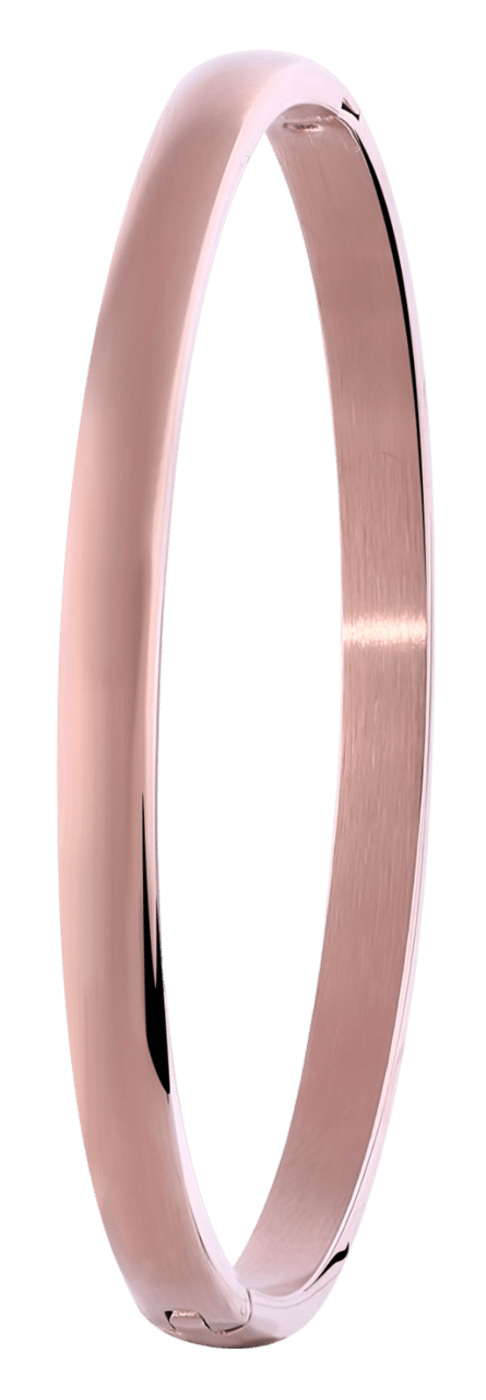Gerecycleerd stainless steel armband bangle roseplated mat
