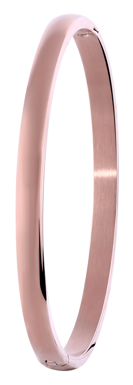 Stalen roséplated bangle voor dames
