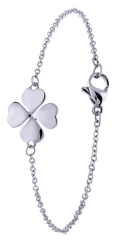 Gerecycled stainless steel armband klaver