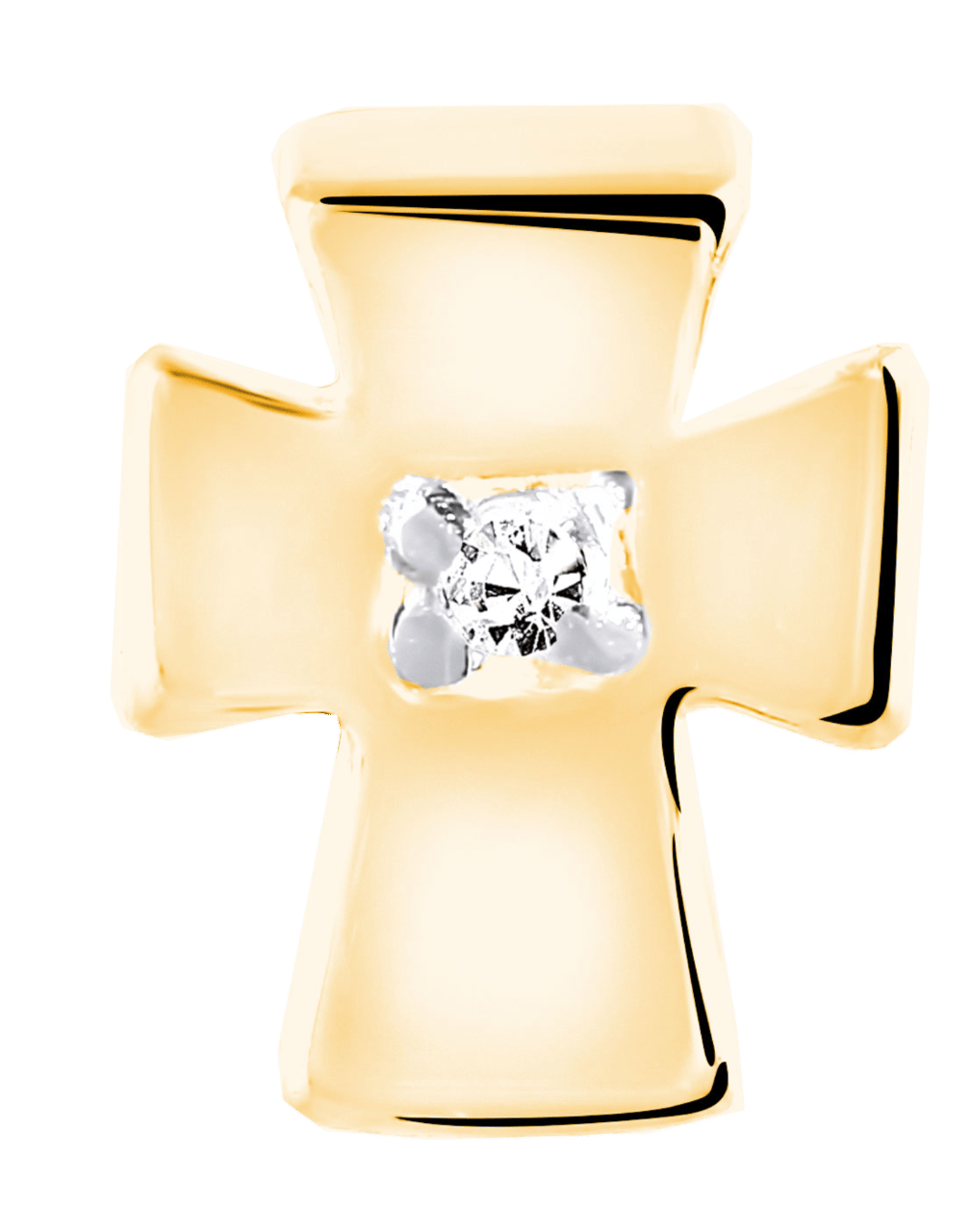 Charms in vergoldetem 925 Silber Kreuz Zirkonia