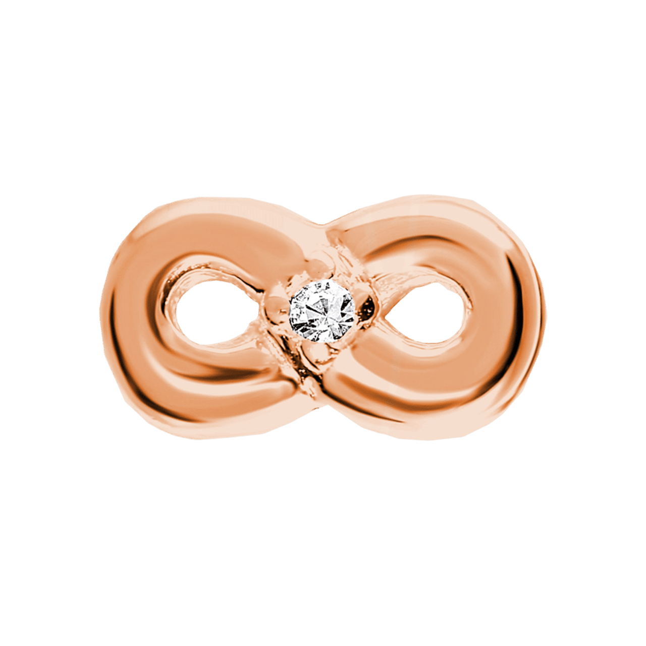 Zilveren roseplated hanger infinity zirkonia