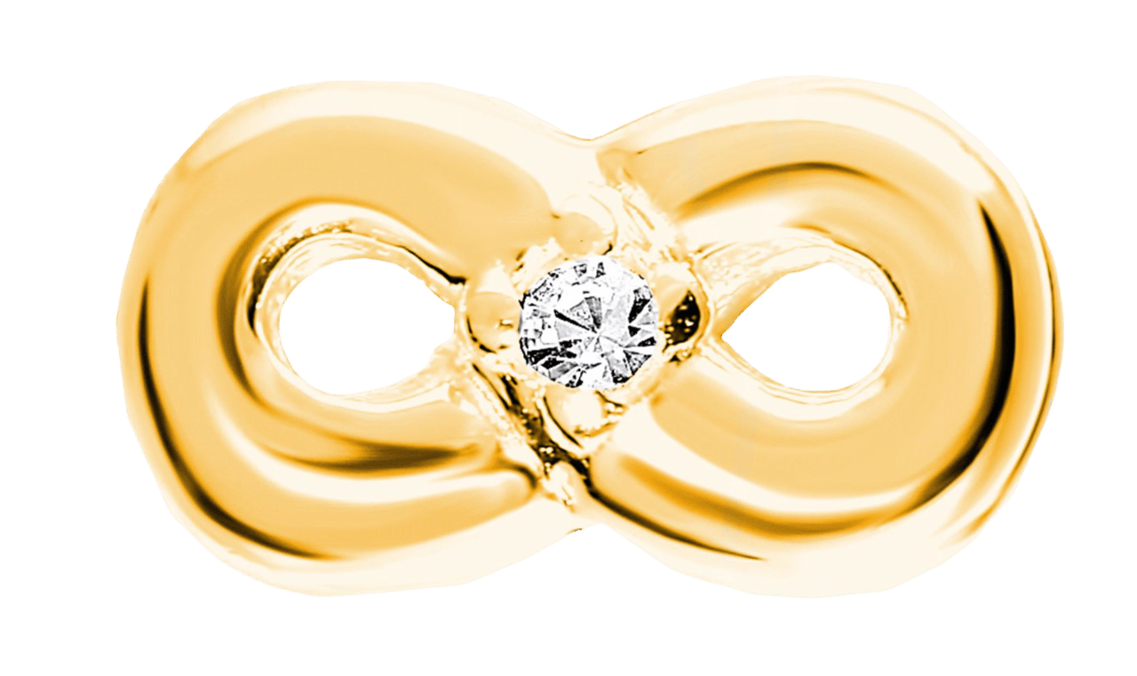 Zilveren goldplated hanger infinity zirkonia