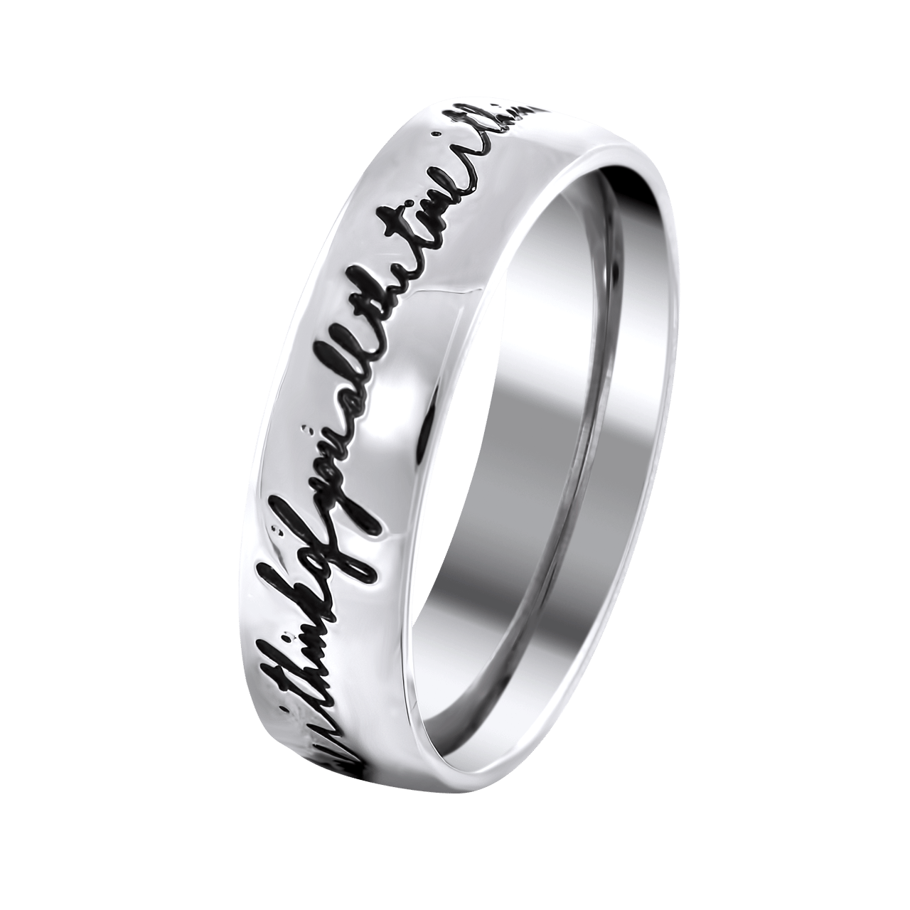 Gerecycled stainless steel ring tekst