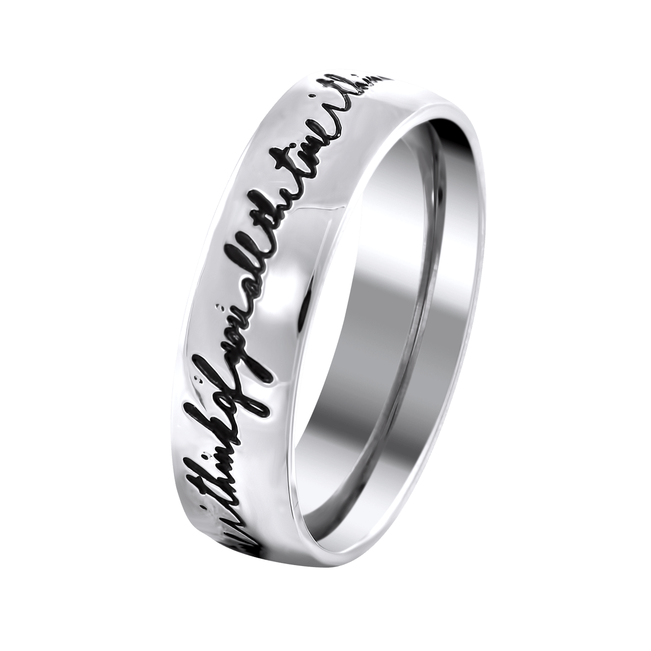 Gerecycled stalen ring tekst