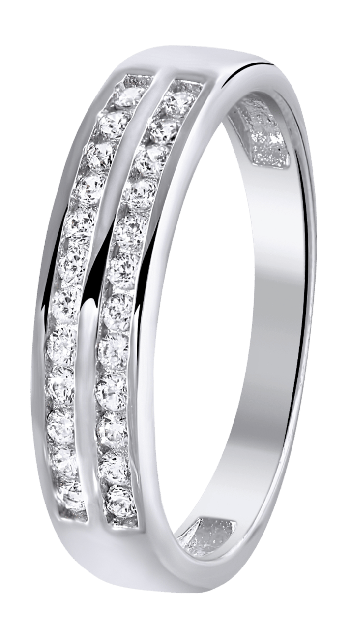 Zilveren ring met zirkonia