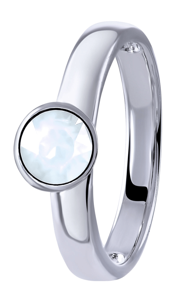Zilveren ring kristal wit opaal