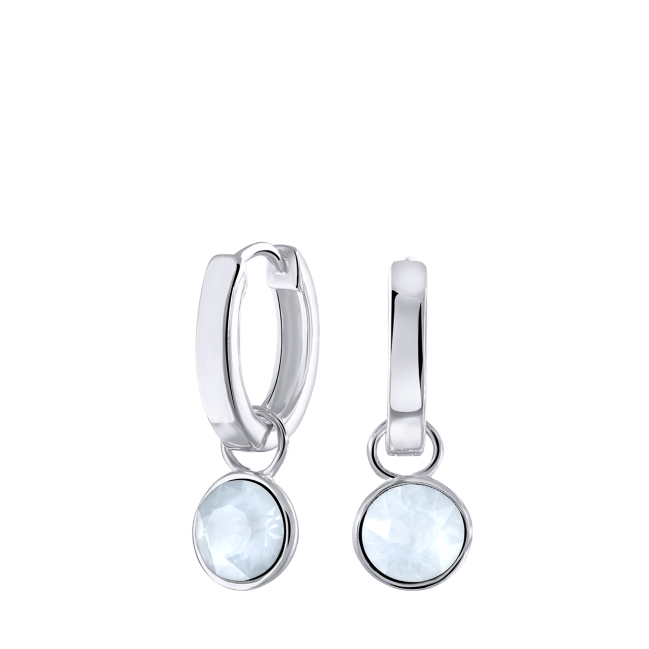 Ohrringe, 925 Silber, Kristall, weiß-opal