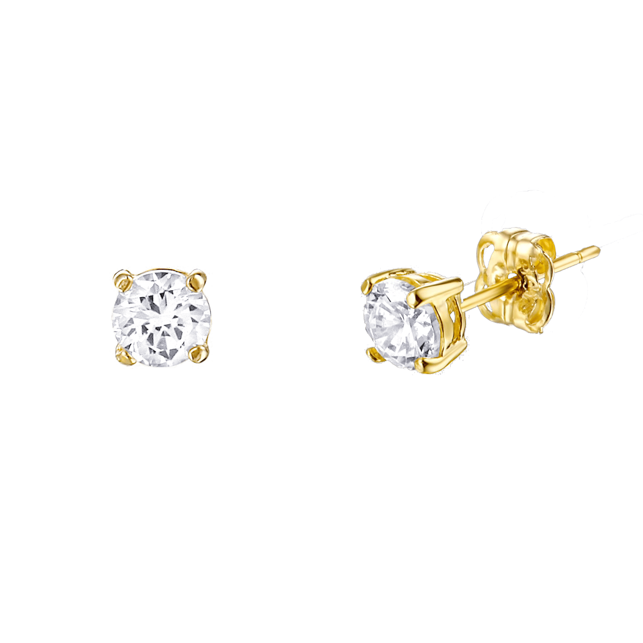 14 karaat geelgouden oorknoppen met zirkonia 3mm voor dames