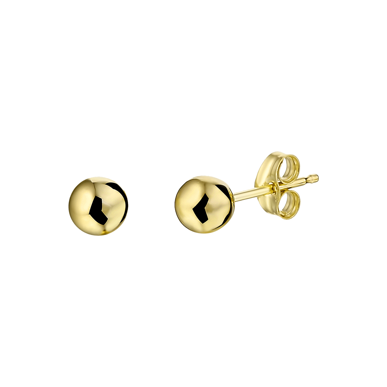 14 karaat geelgouden oorknoppen bol 4mm voor dames