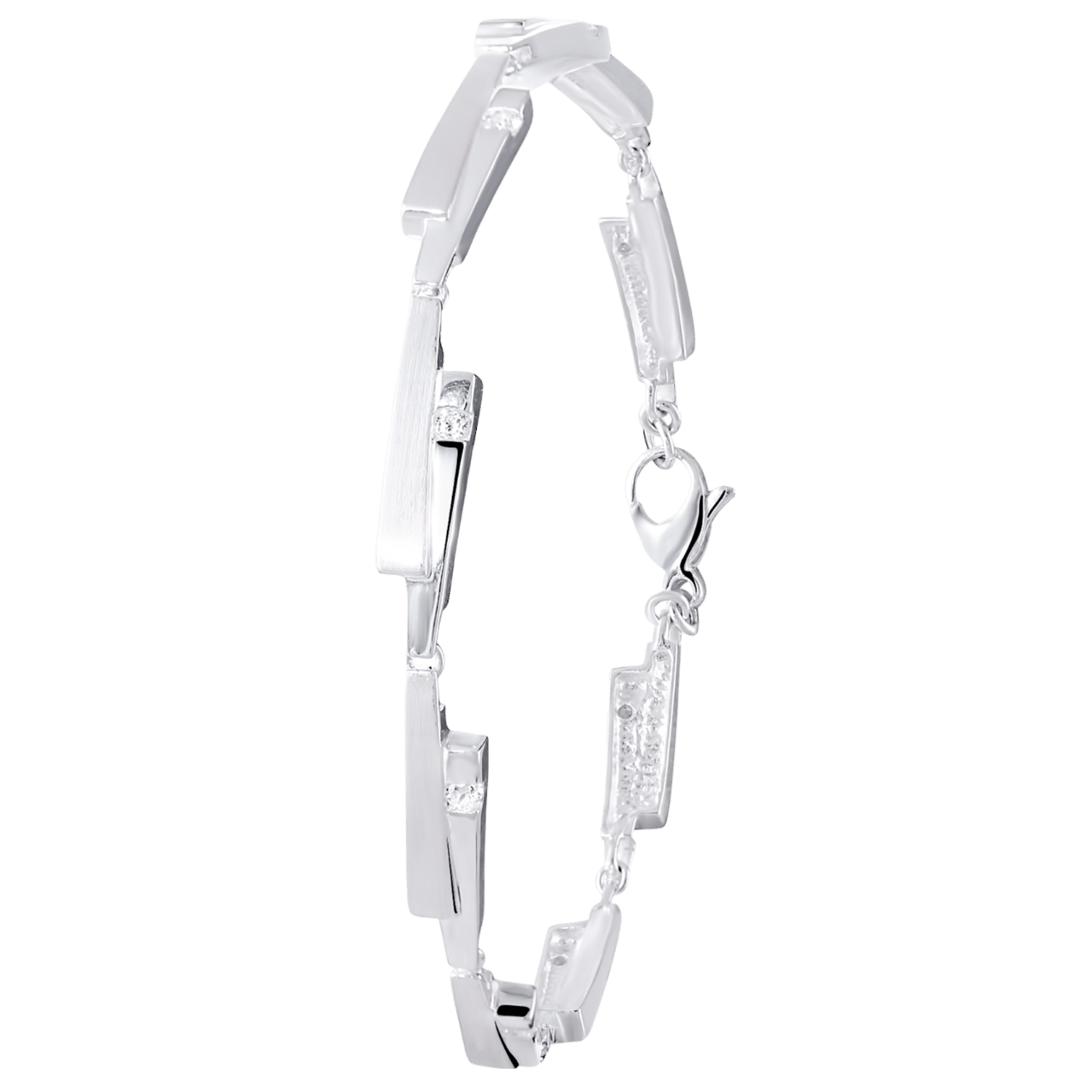 Armband in 925 Silber matt/glänzend Zirkonia