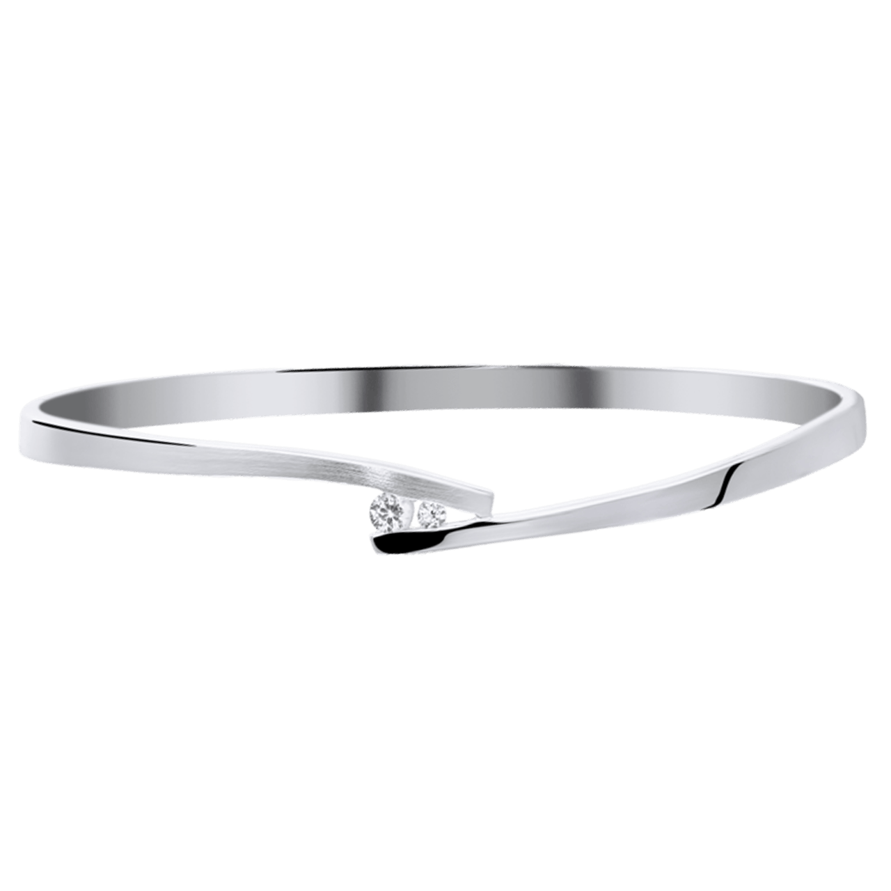 Armband in 925 Silber matt/glänzend Zirkonia