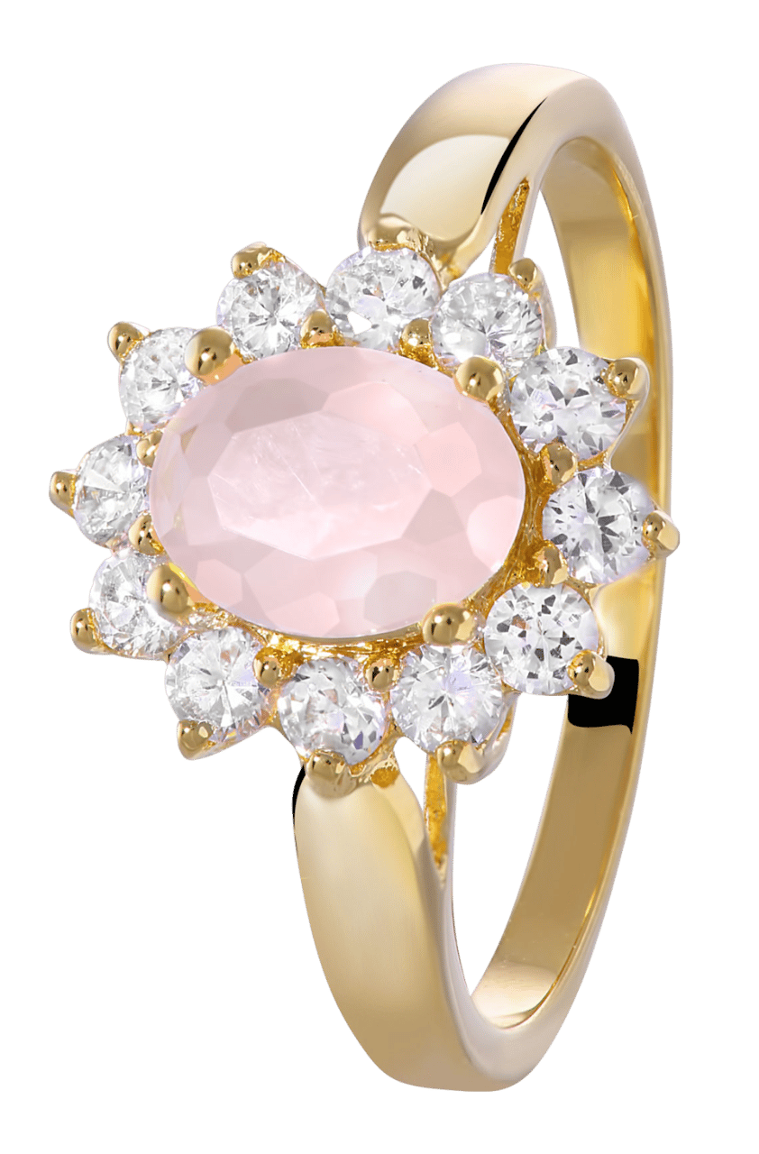 Eve goldplated ring milky pink