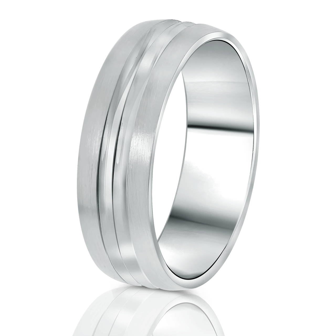 Beziehungsring in rhodiniertem 925 Silber Bandung