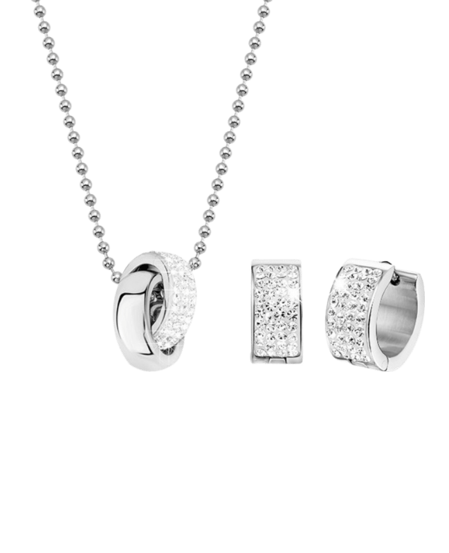 Gerecycleerd stainless steel set met kristal