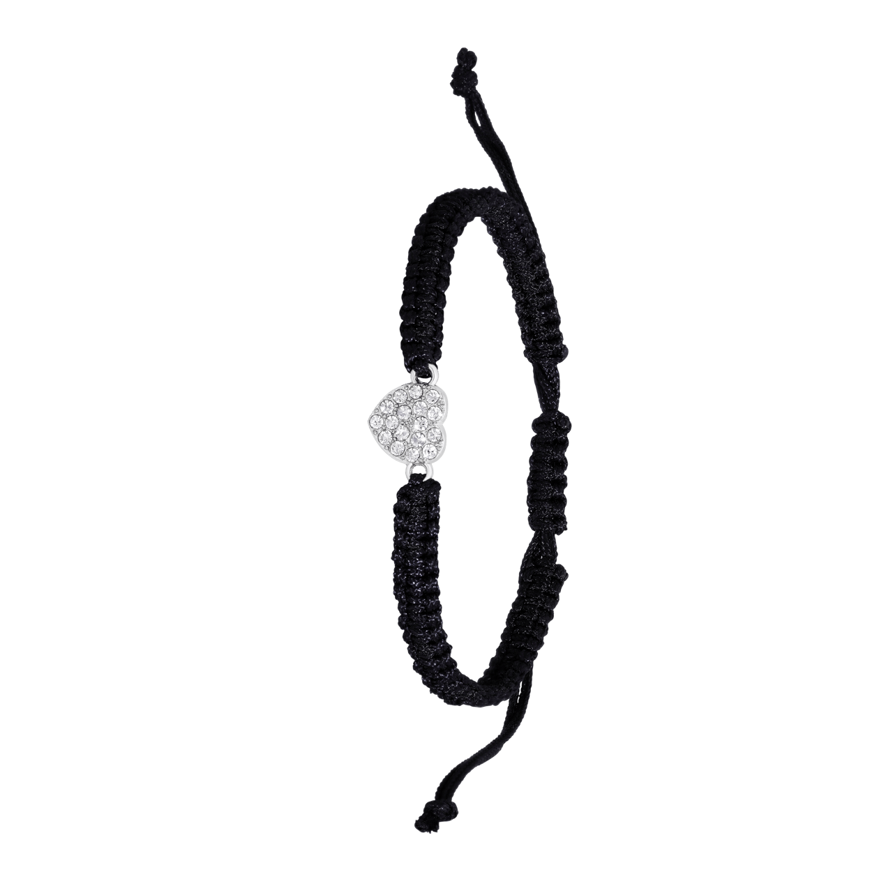 Bijoux armband met zwarte koord en hart