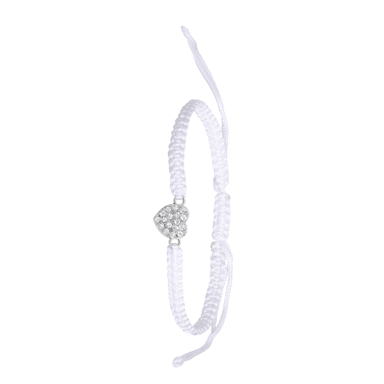 Kordelarmband weiß mit Anhänger Herz