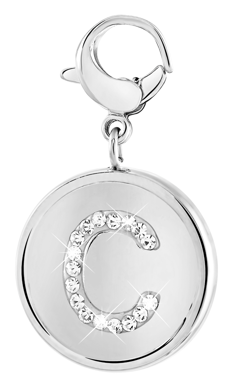 Gerecycleerd just.d stalen hanger letter met kristal