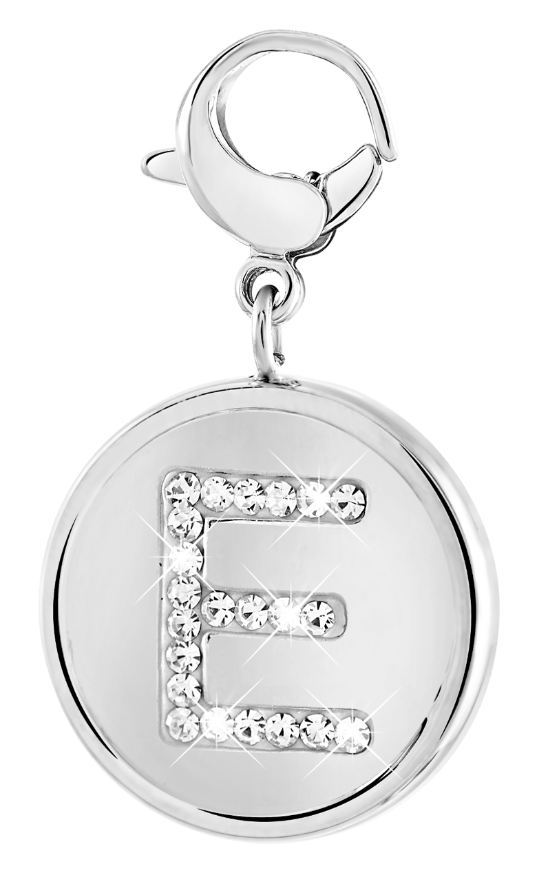 Gerecycleerd just.d stainless steel hanger letter met kristal