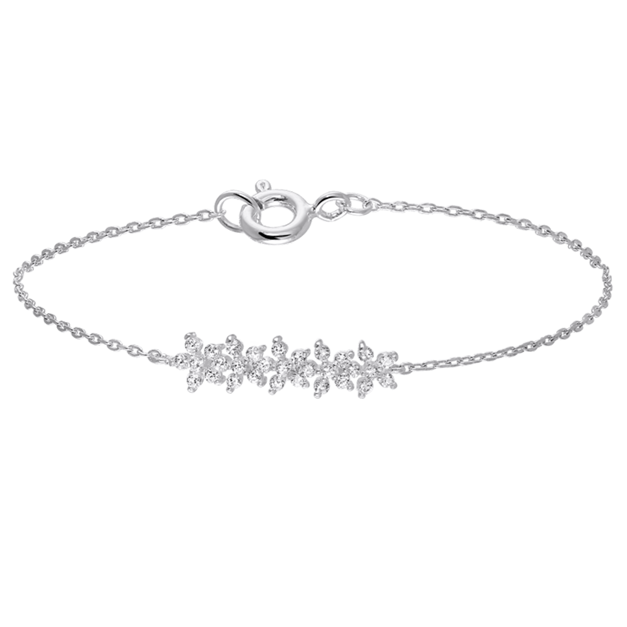 Armband in 925 Silber Blumen mit Zirkonia