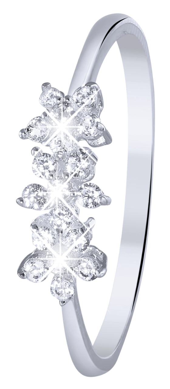 Ring in 925 Silber Blumen mit Zirkonia
