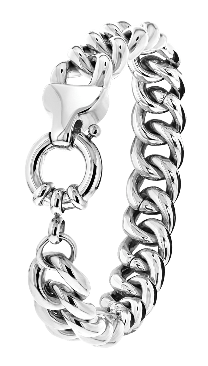 Gerecycleerd just.d stainless steel armband schakel