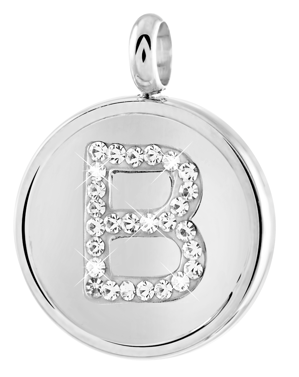 Gerecycleerd just.d stalen hanger letter met kristal