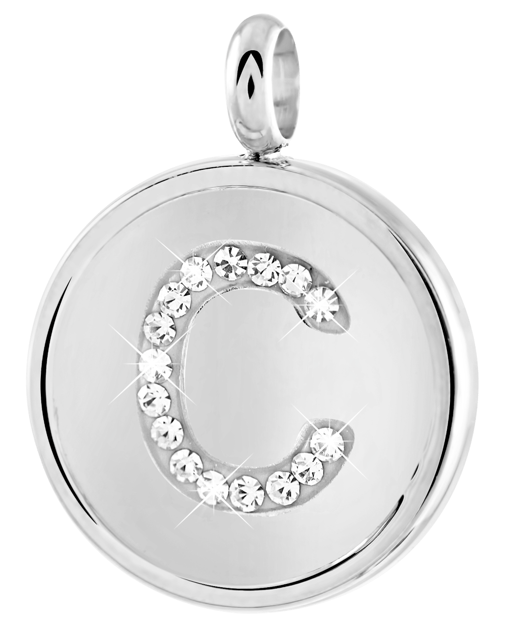 Gerecycleerd just.d stalen hanger letter met kristal