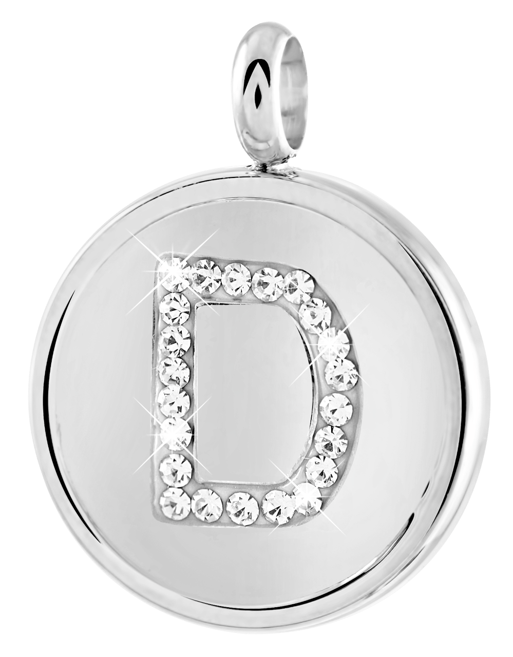 Gerecycleerd just.d stalen hanger letter met kristal