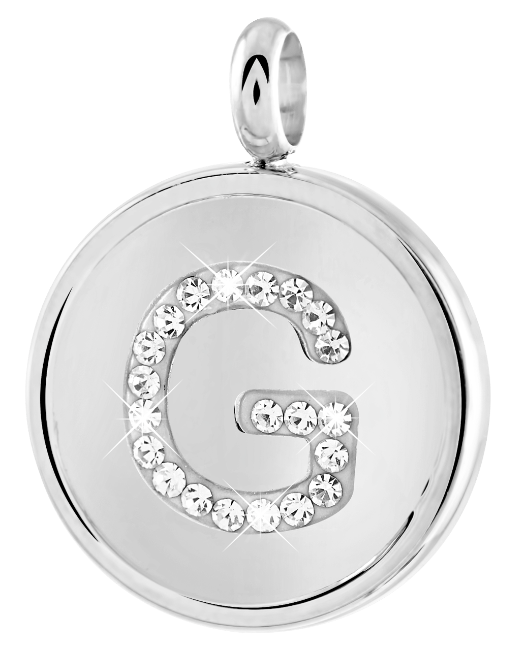 Gerecycleerd just.d stalen hanger letter met kristal