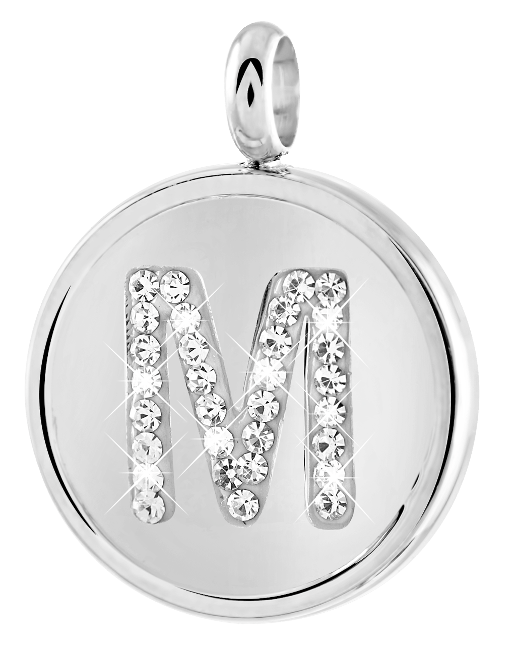 Gerecycleerd just.d stalen hanger letter met kristal