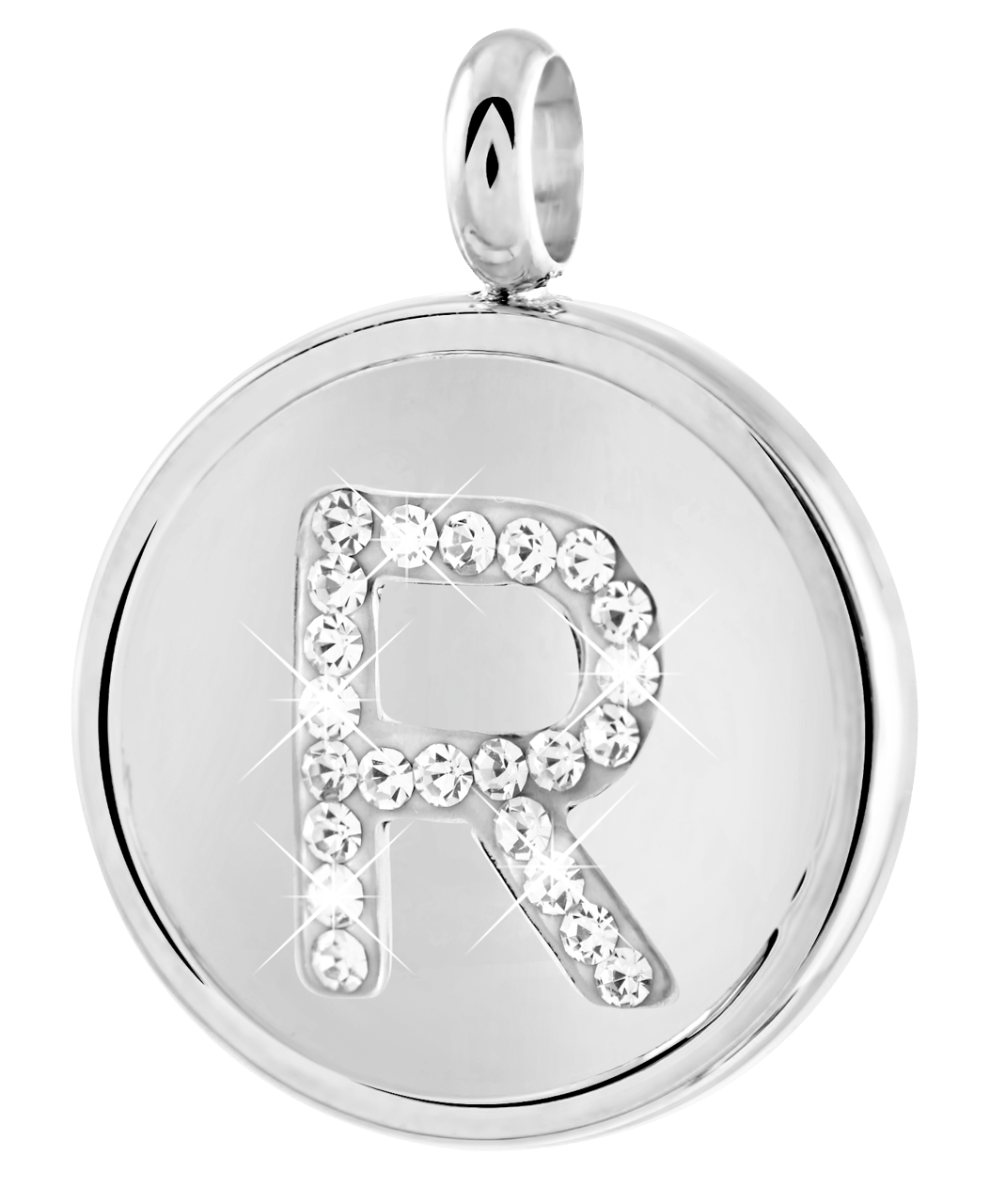 Gerecycleerd just.d stalen hanger letter met kristal