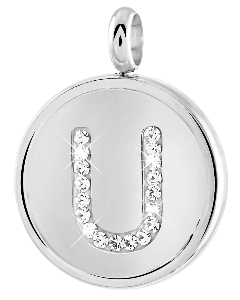 Gerecycleerd just.d stalen hanger letter met kristal