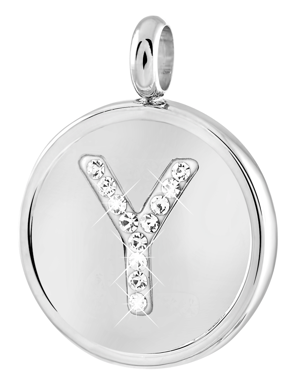 Gerecycleerd just.d stalen hanger letter met kristal