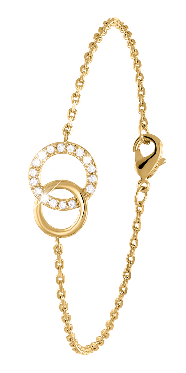 Guess goldplated fantasiearmband met hanger met zirkonia voor dames