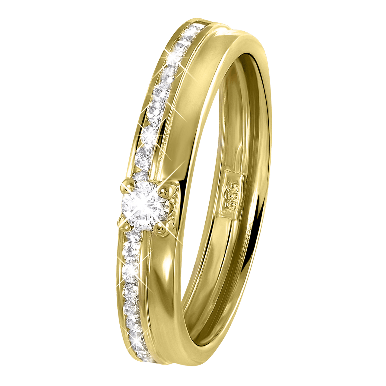 Ring, 585 Gelbgold, mit Zirkonia