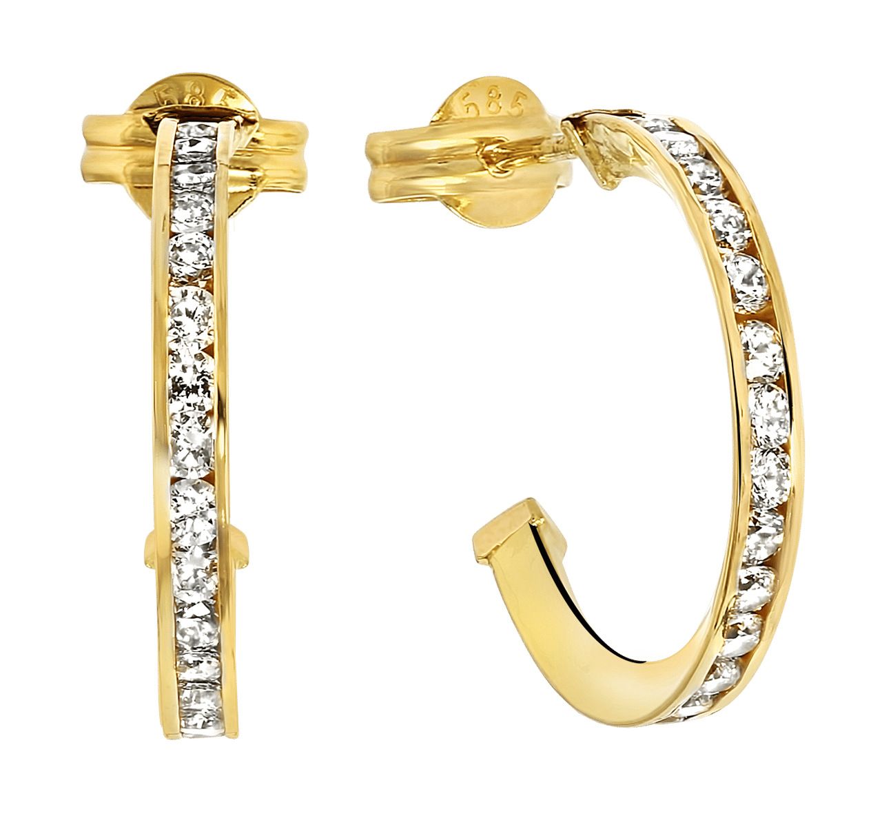 585 Gelbgold Ohrringe mit Zirkonia
