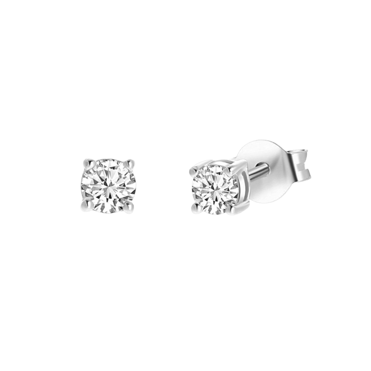 Ohrringe, 925 Silber, Zirkonia, 3 mm