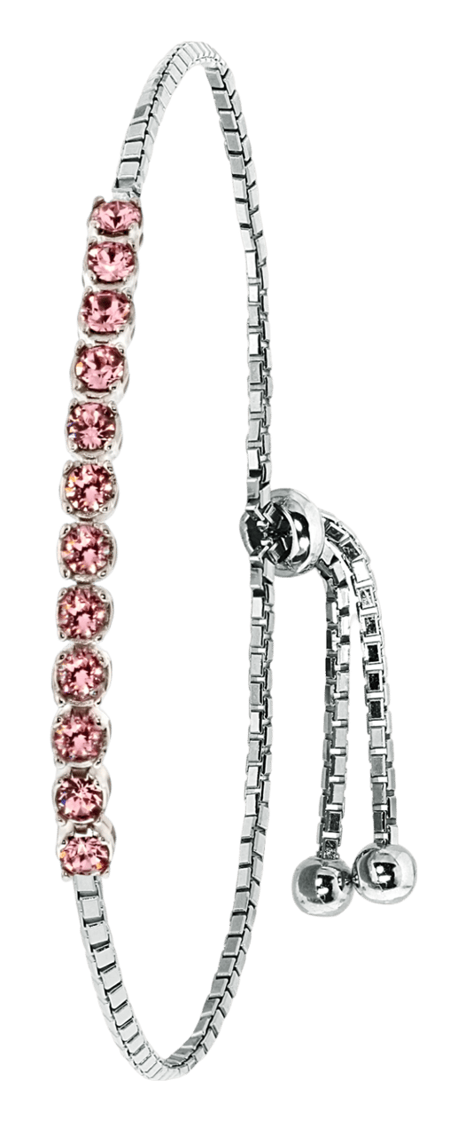 Zilveren tennisarmband kristal vintage rose
