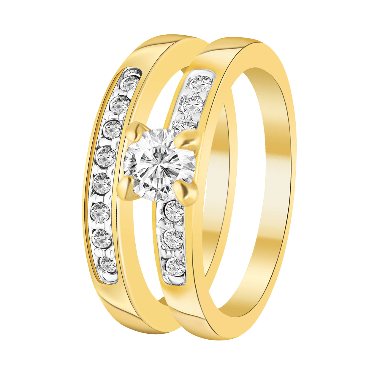 Buckley London goldplated ring met kristal medium