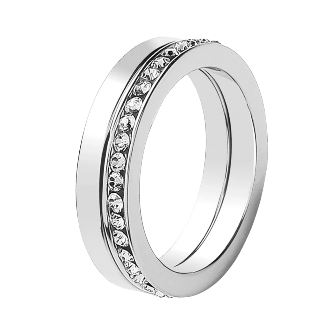 Buckley London rhodiumplated ring large met kristal voor dames