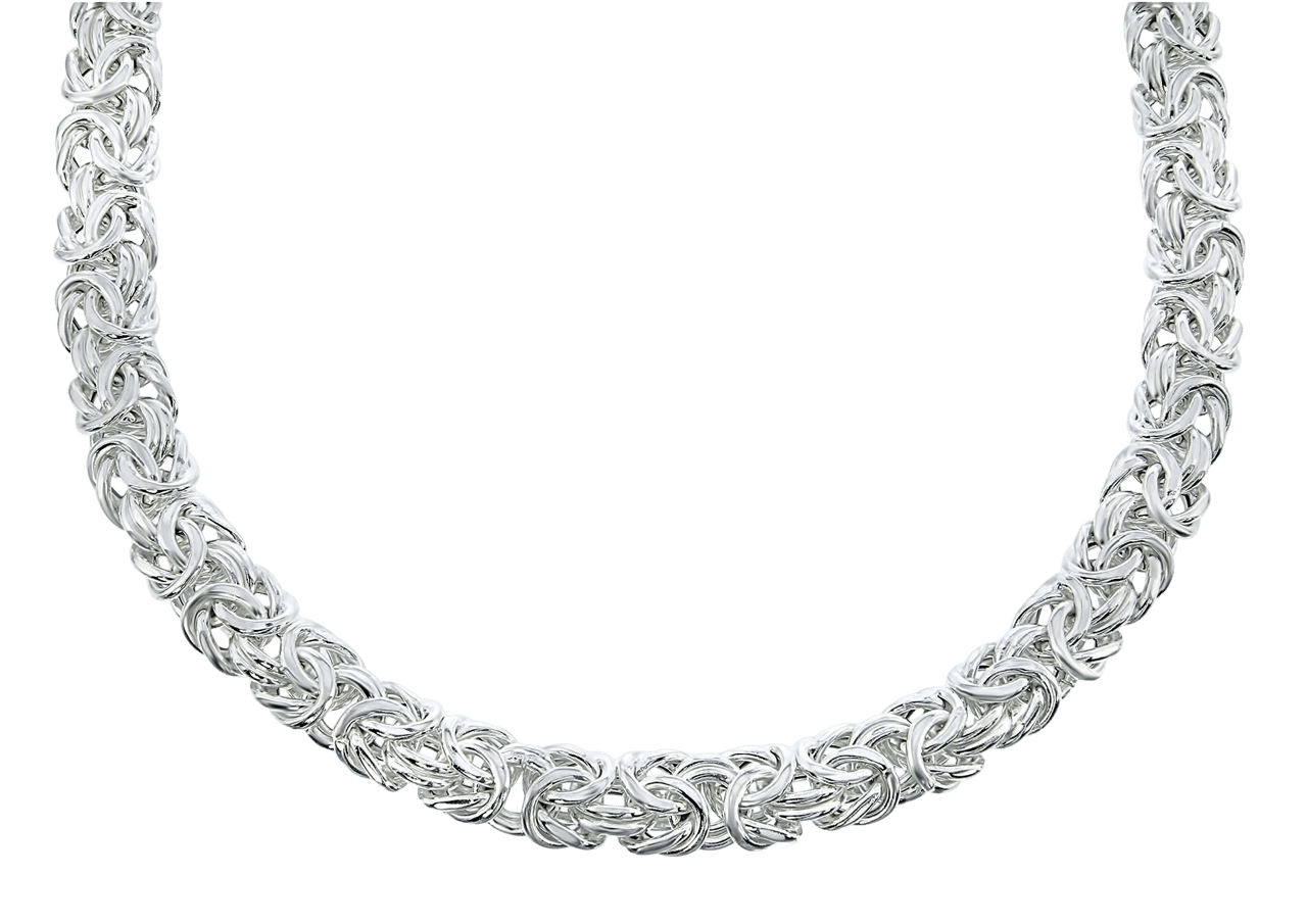 Gerecycleerd zilveren ketting koningsschakel