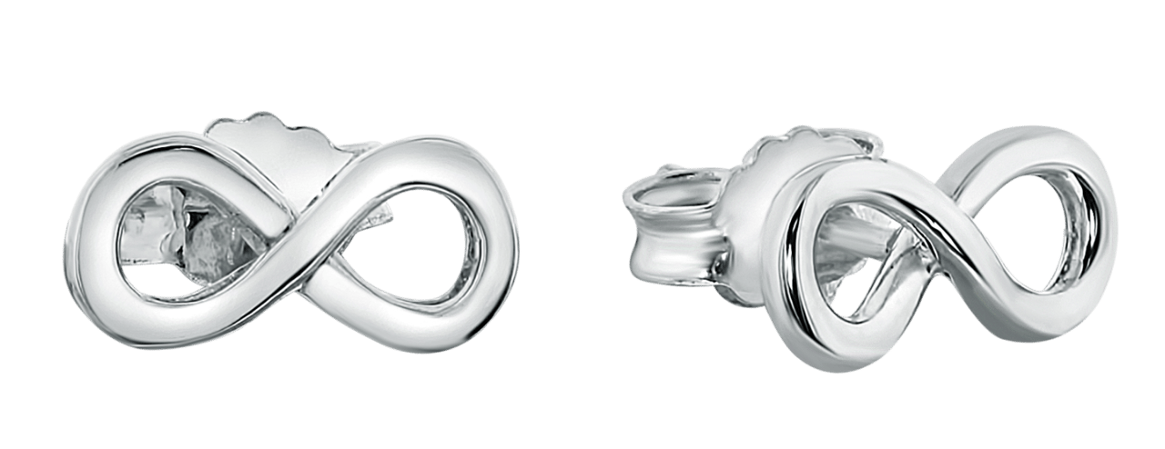 Zilveren oorbellen infinity
