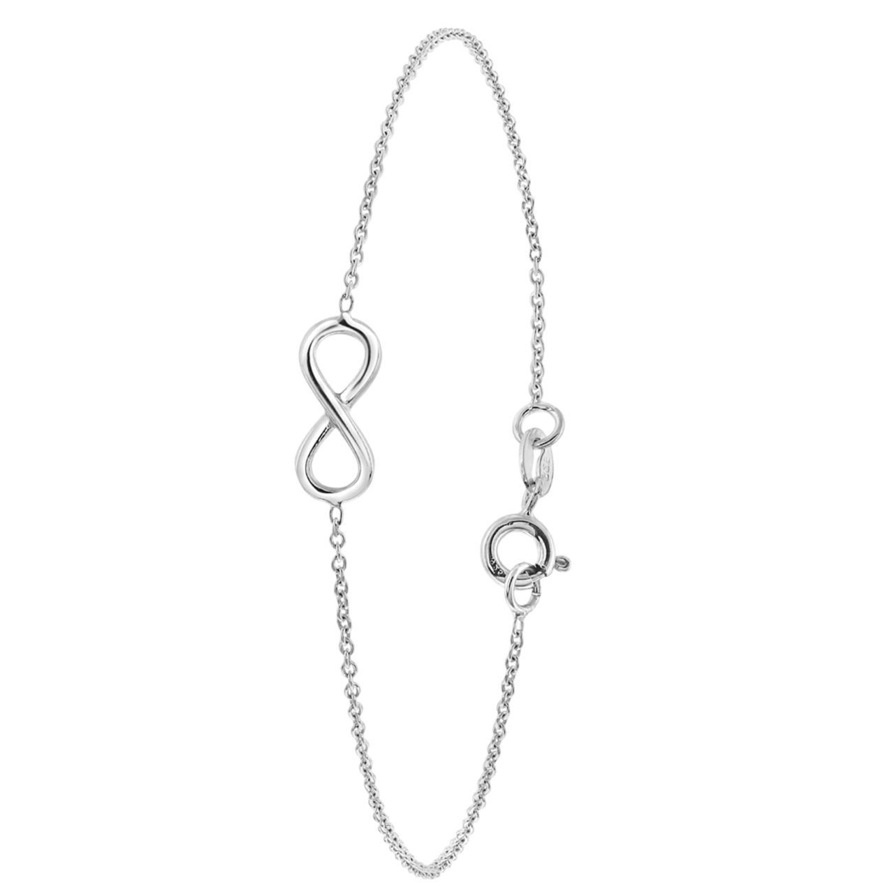 Zilveren enkelband infinity