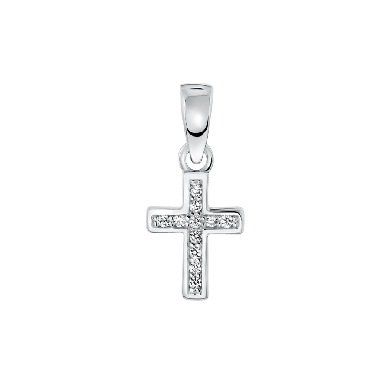 Silberanhänger Kreuz mit Zirkonia