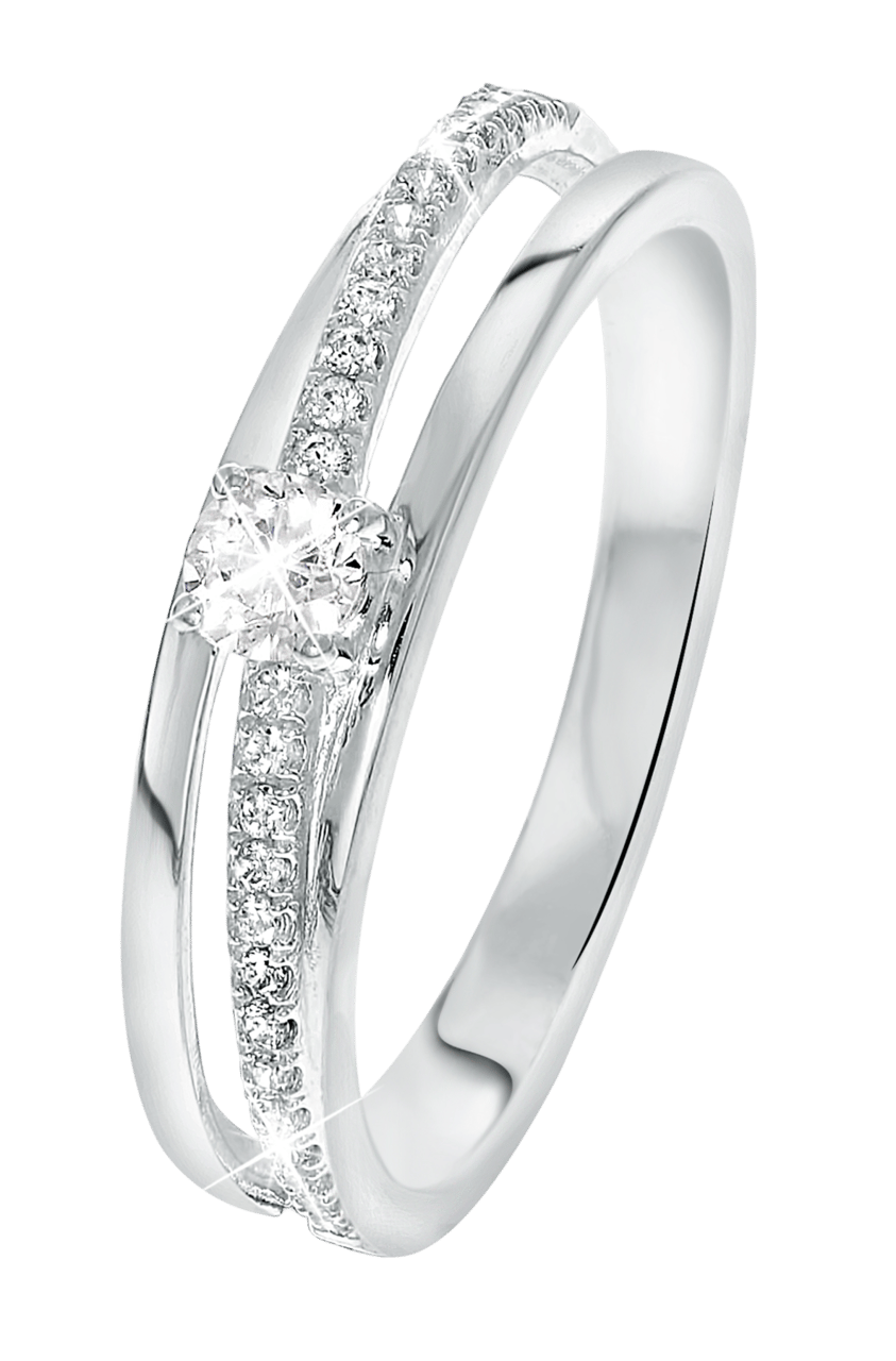 Zilveren ring met zirkonia