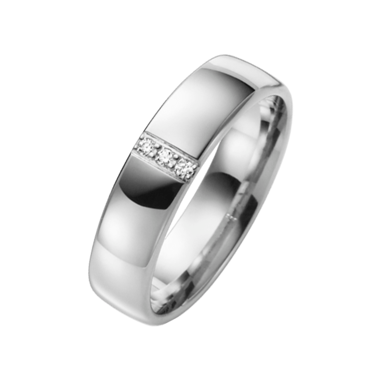 Trauring mit Diamant, Palladium, "Pioenroos Line" H98P